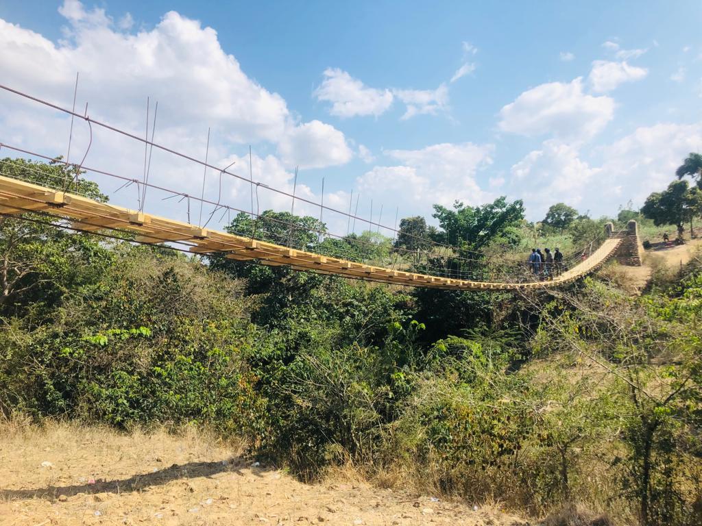 240-foot clear-span community bridge over the Bouyaja River