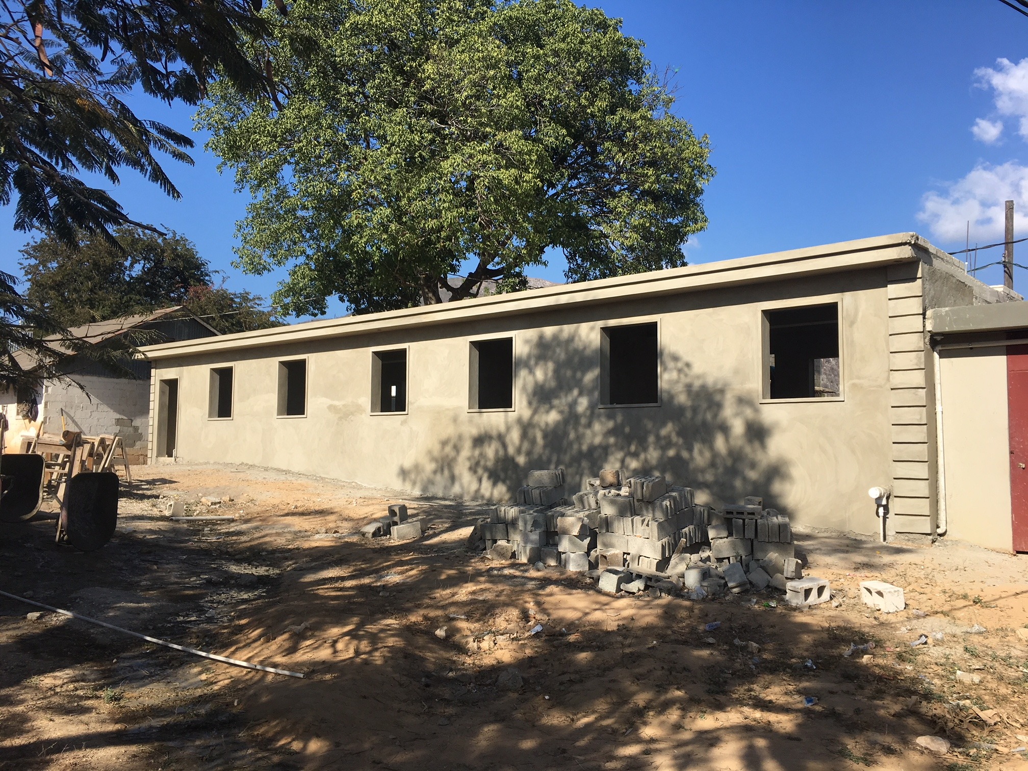 Completed building constructed above the 98,000-gallon HTGO cistern