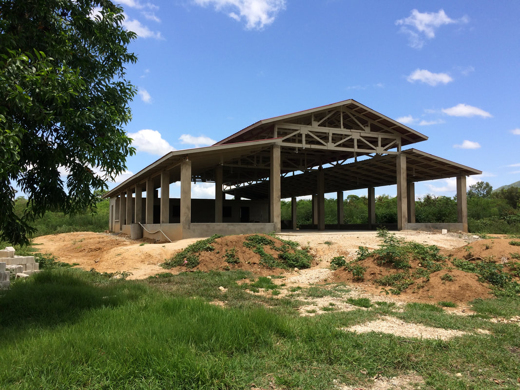 Trinity Christian Mission project showing concrete frame and roof structure